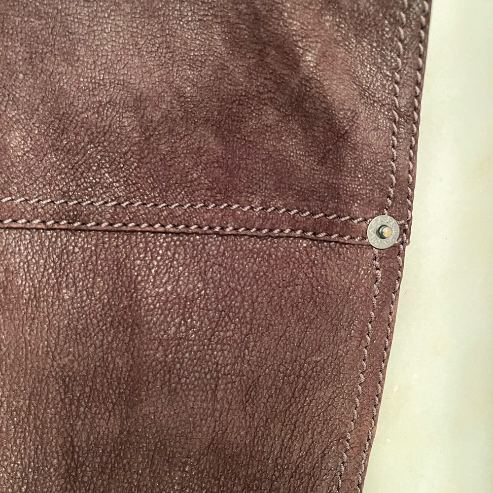 Dark Brown Prada Knee High Wedge Boots Size 9 US EU 39 Nubuk/Suede MINT Rusched - Picture 3 of 10